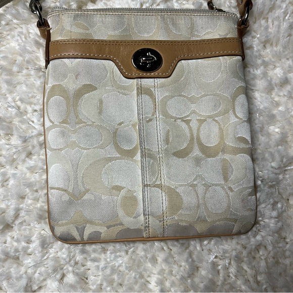Coach white and brown with the classuc C design crossbody - Picture 2 of 9